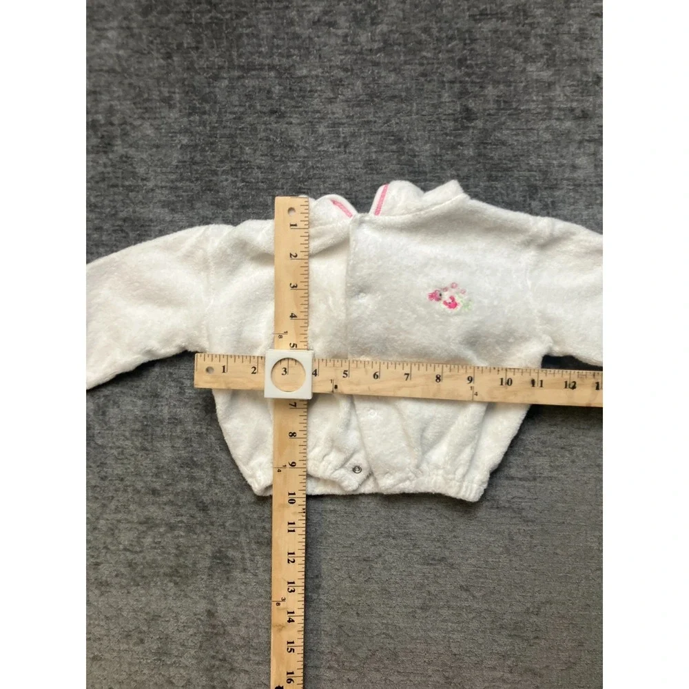 Kissy‎ Kissy 2-Piece Fleece Outfit Set Baby 12-18 White Pink Striped Snap Front